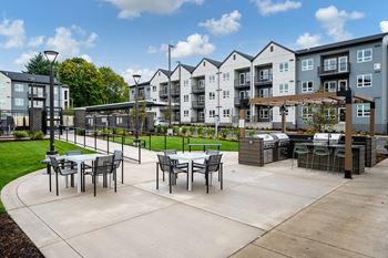 Outdoor plaza with bbq & picnic area